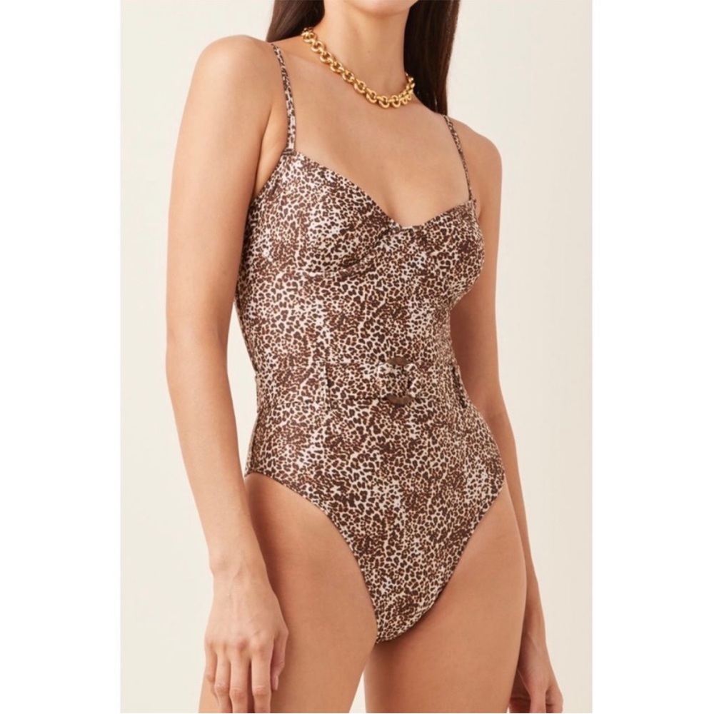 Faithfull the brand Amalfi swimsuit size Large leopard print